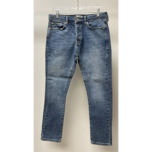 Topman Stretch Tapered 32 S Cotton Blend Fly Jean Hemmed 27” Inseam - Picture 1 of 4